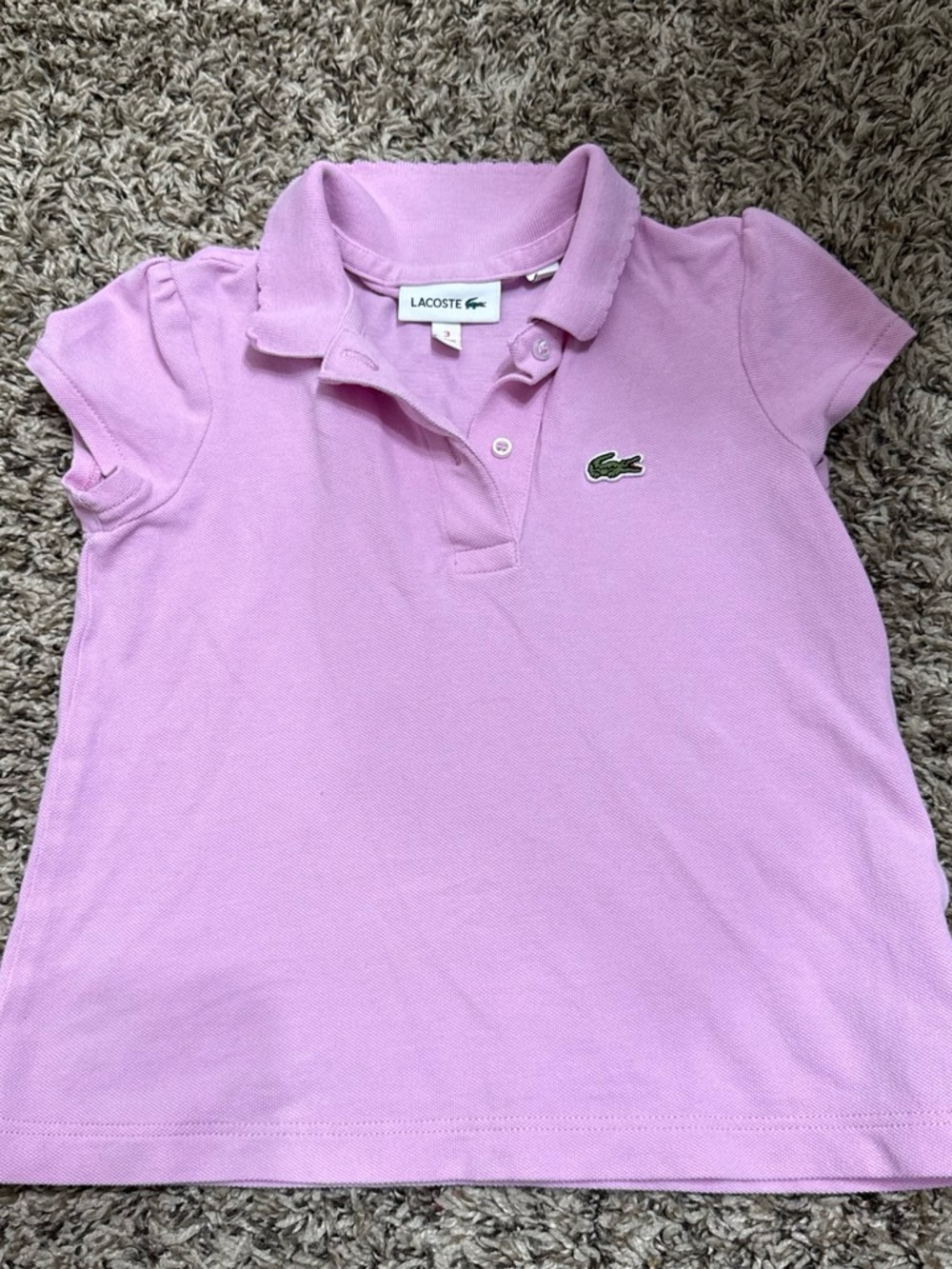 Lacoste Kids Lilac Short Sleeve Polo